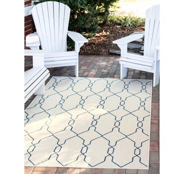 Ivory 9' x 12' 2 Lattice Indoor / Outdoor Rug | Rugs.com