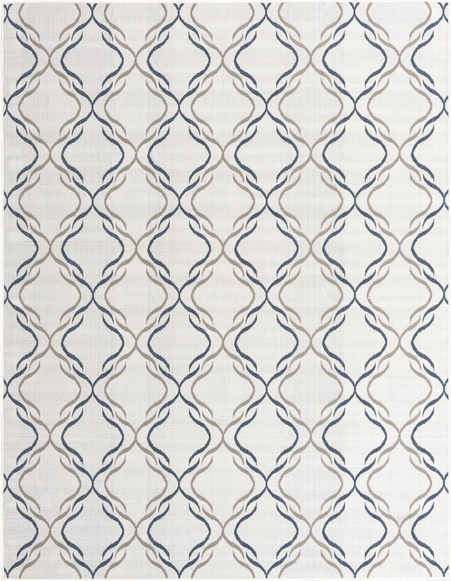  7' 10 x 10'  Washable Lattice Indoor / Outdoor Rug