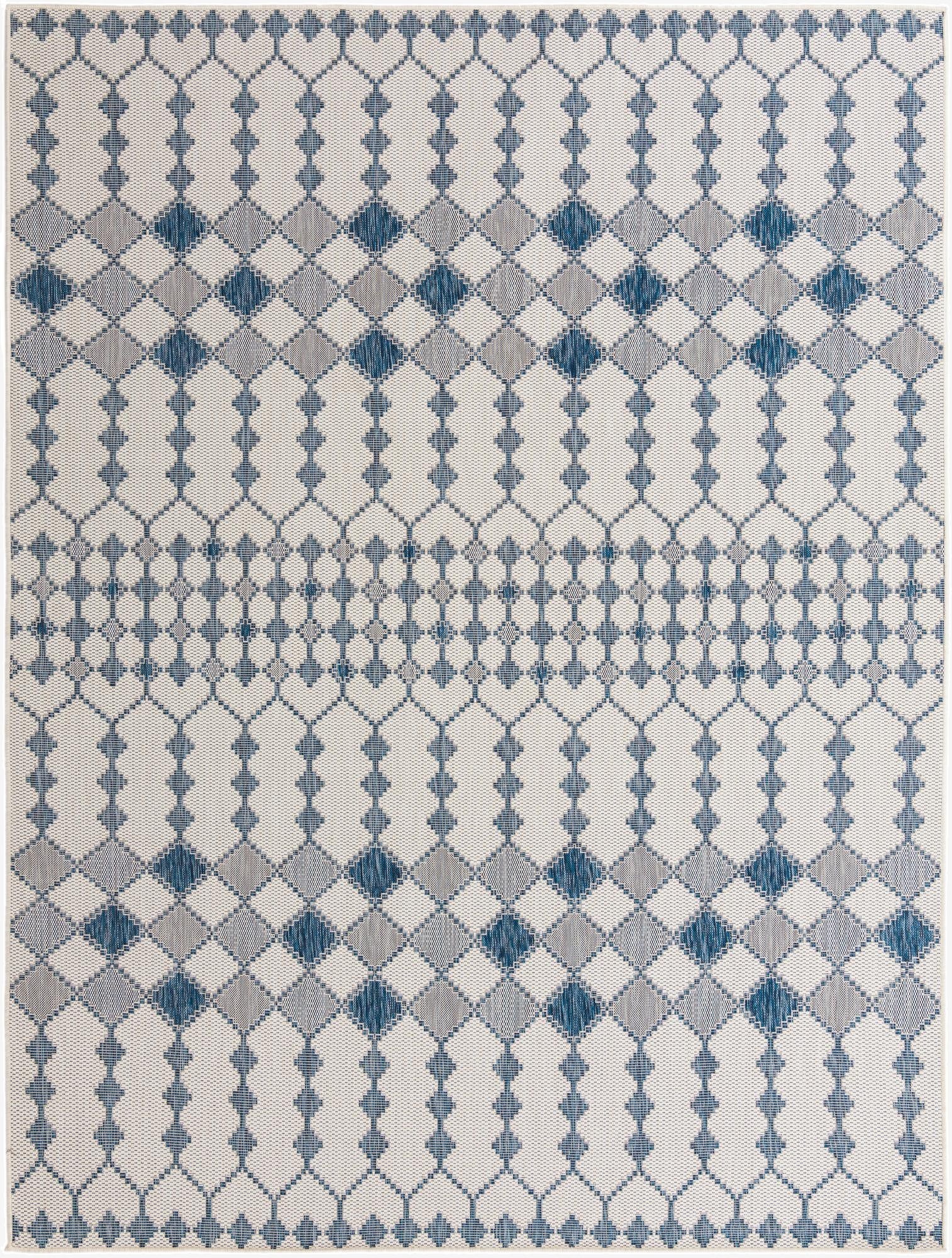  9' x 12'  Washable Lattice Indoor / Outdoor Rug
