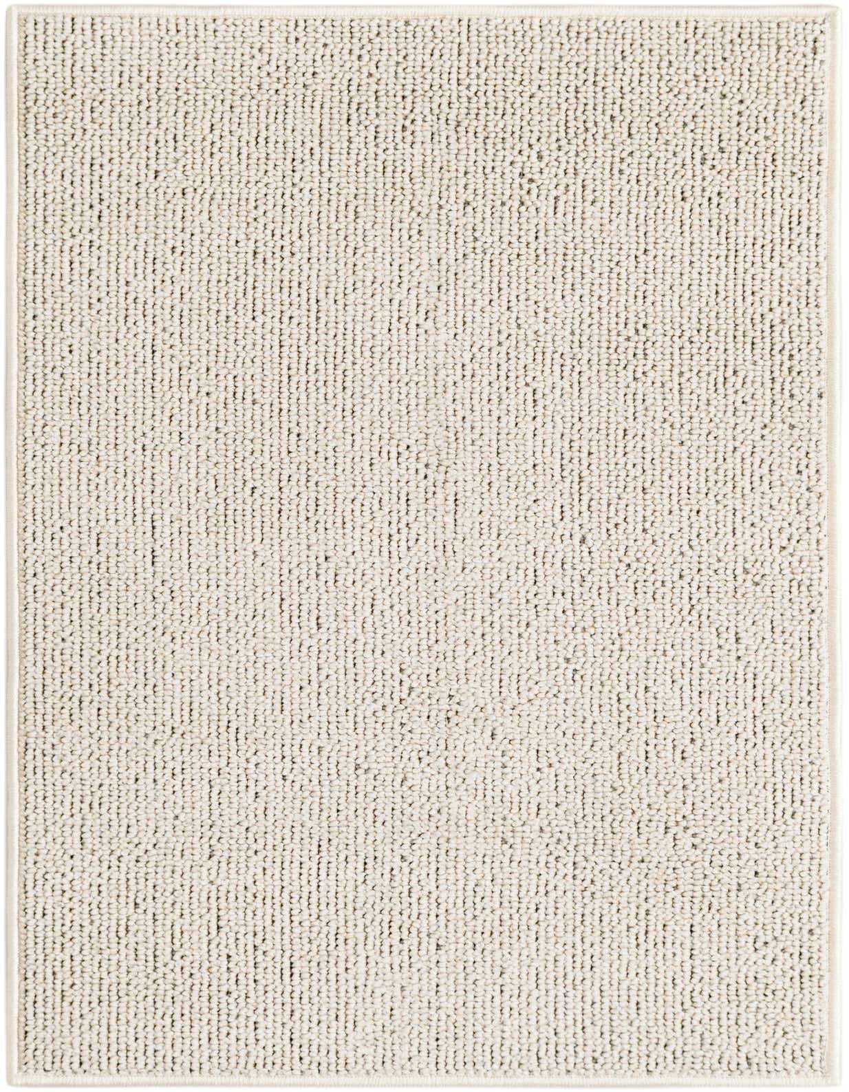 A 2x3 rectangular indoor/outdoor rug in a solid ivory and cream color, featuring a flat, textured pile.