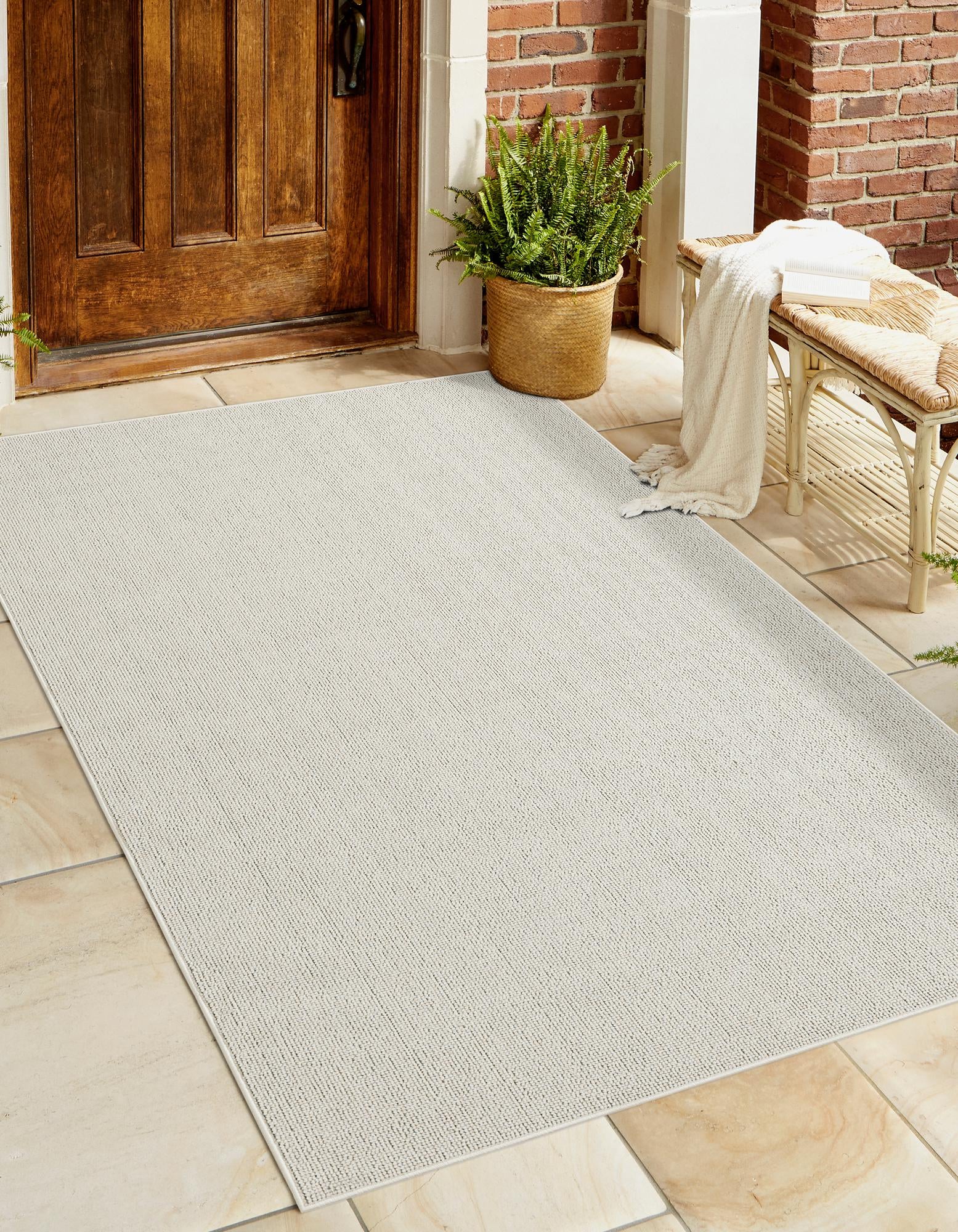 Ivory 7' 10 x 10' Solid Indoor / Outdoor Rug | Rugs.com