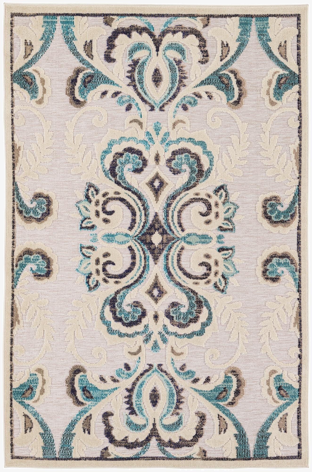  5' x 7' 8  Washable Traditional Indoor / Outdoor Rug
