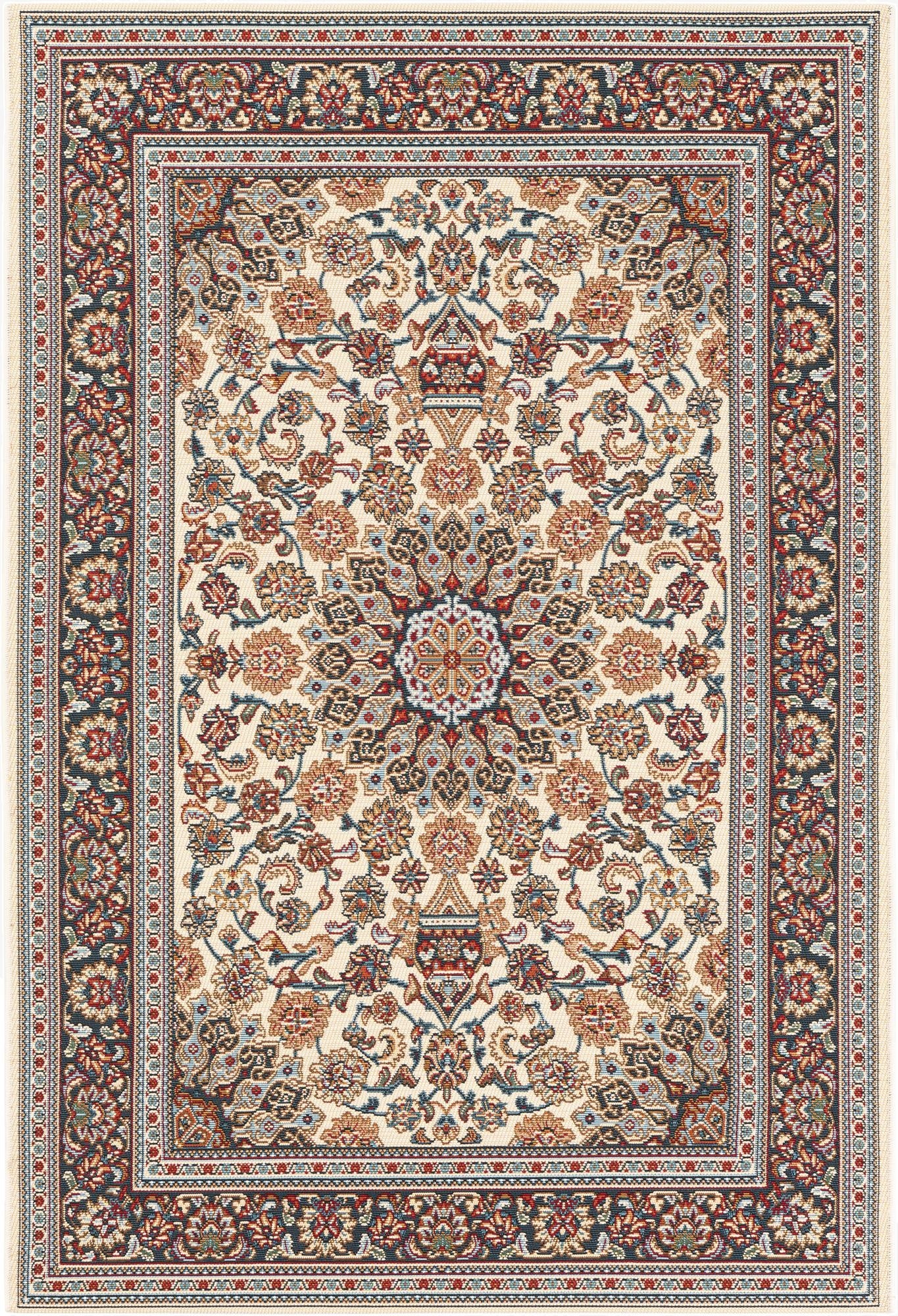  4' 1 x 6' 1  Washable Traditional Indoor / Outdoor Rug