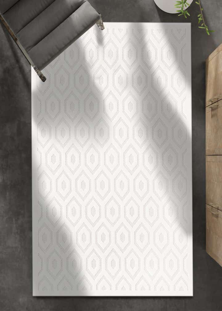 Ivory 7' 10 x 10' Trellis Textured Indoor / Outdoor Rug | Rugs.com