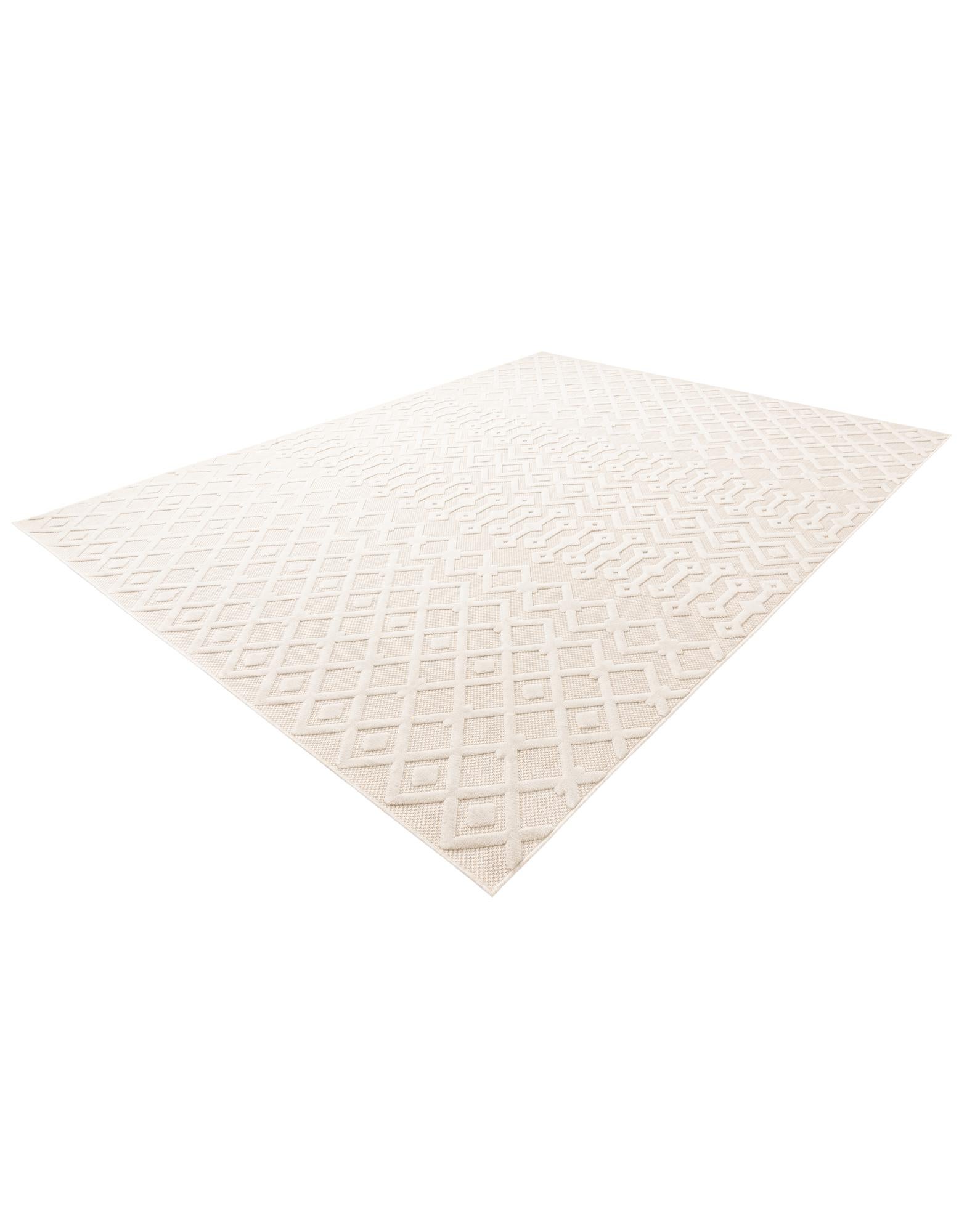 Ivory 9' x 12' Trellis Textured Indoor / Outdoor Rug | Rugs.com