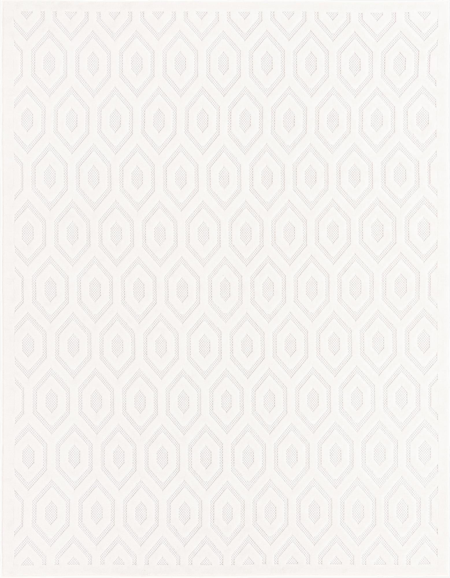  7' 10 x 10'  Washable Trellis Textured Indoor / Outdoor Rug