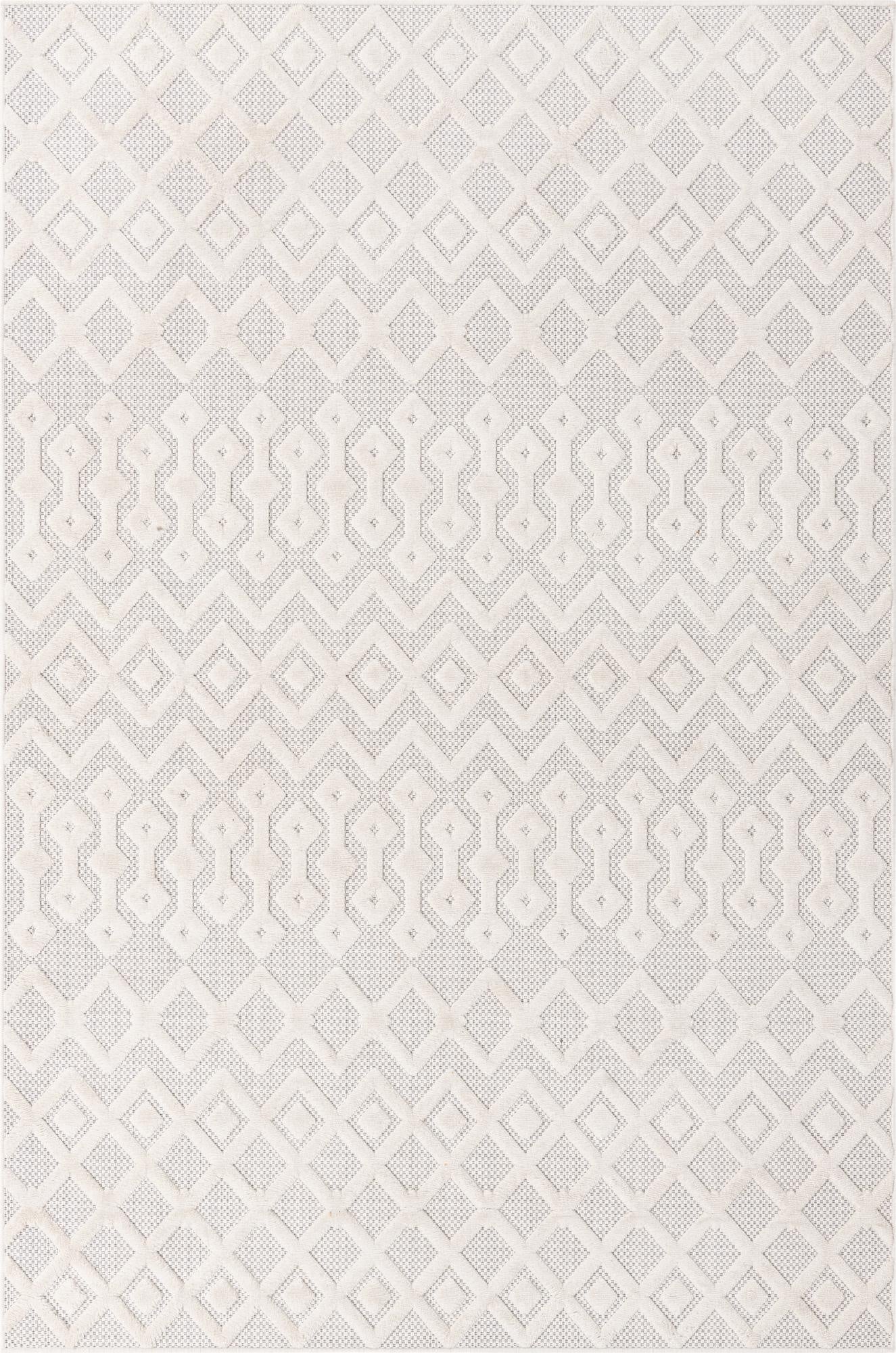  6' x 9'  Washable Trellis Textured Indoor / Outdoor Rug