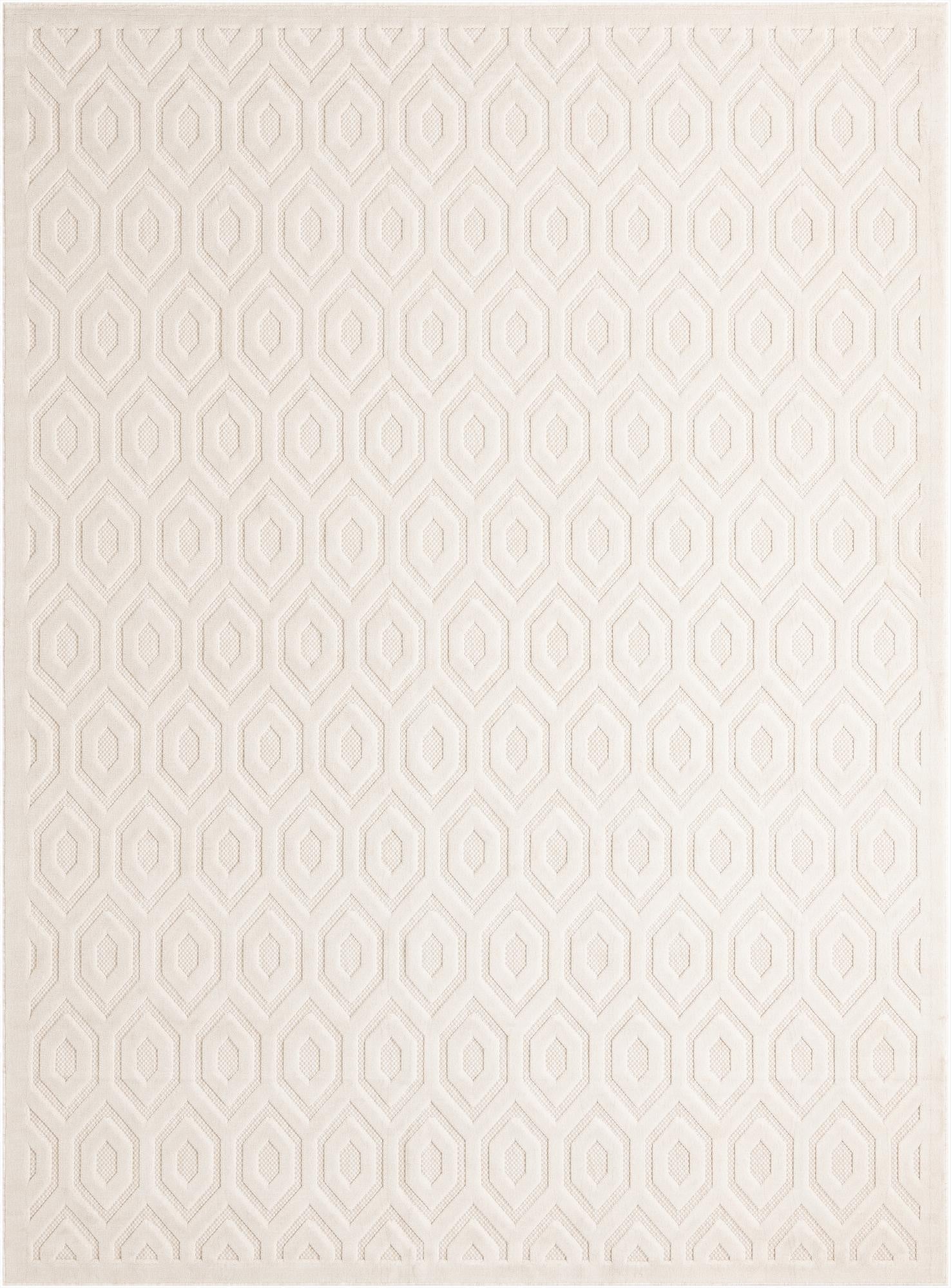  9' x 12'  Washable Trellis Textured Indoor / Outdoor Rug