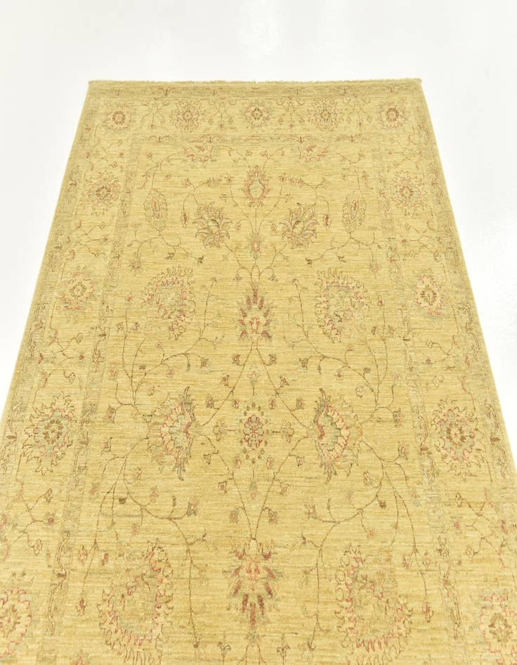 Detail image of  5' 8 x 8'  Hand Knotted Peshawar Ziegler Rug