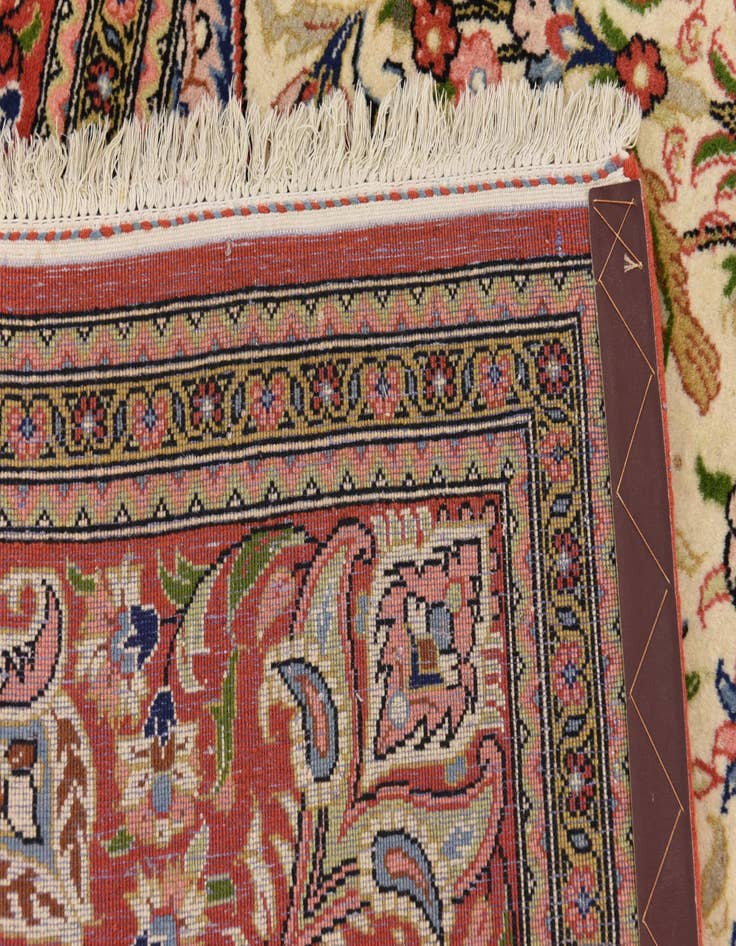 Detail image of  6' 7 x 10'  Hand Knotted Qom Persian Rug
