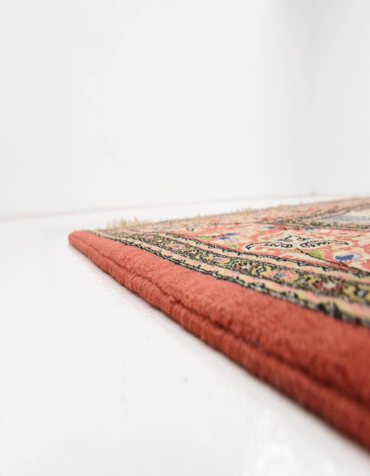 Detail image of  6' 7 x 10'  Hand Knotted Qom Persian Rug