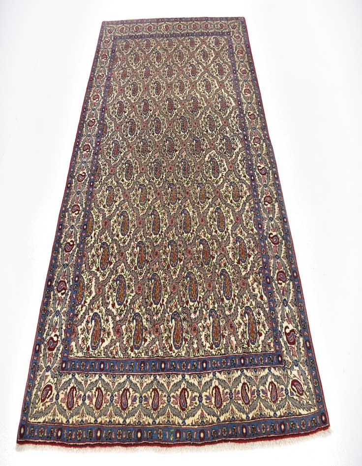 Detail image of 4' 7 x 6' 7 Hand Knotted Qom Persian Wool Rug