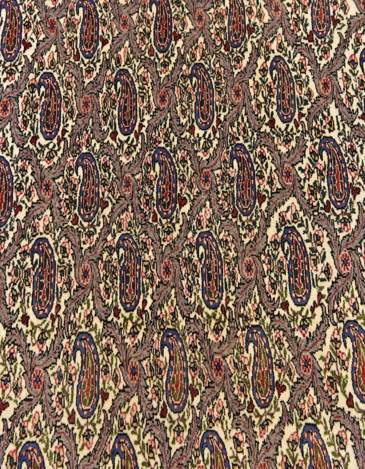 Detail image of 4' 7 x 6' 7 Hand Knotted Qom Persian Wool Rug