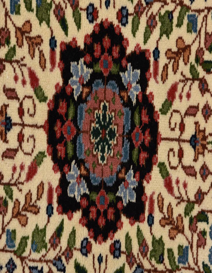 Detail image of  2' 8 x 4'  Hand Knotted Qom Wool Rug