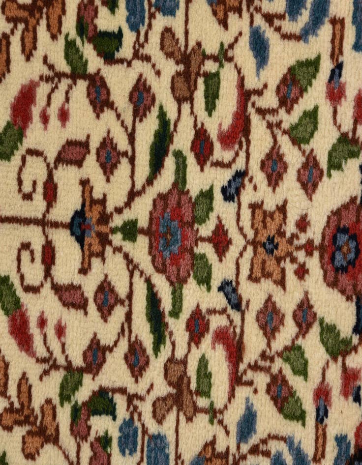 Detail image of  2' 8 x 4'  Hand Knotted Qom Wool Rug
