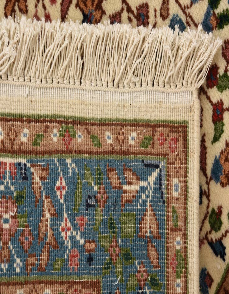 Detail image of  2' 8 x 4'  Hand Knotted Qom Wool Rug