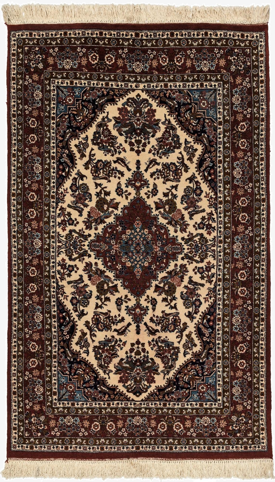  3' 8 x 6' 2  Hand Knotted Sarough Oriental Wool Rug