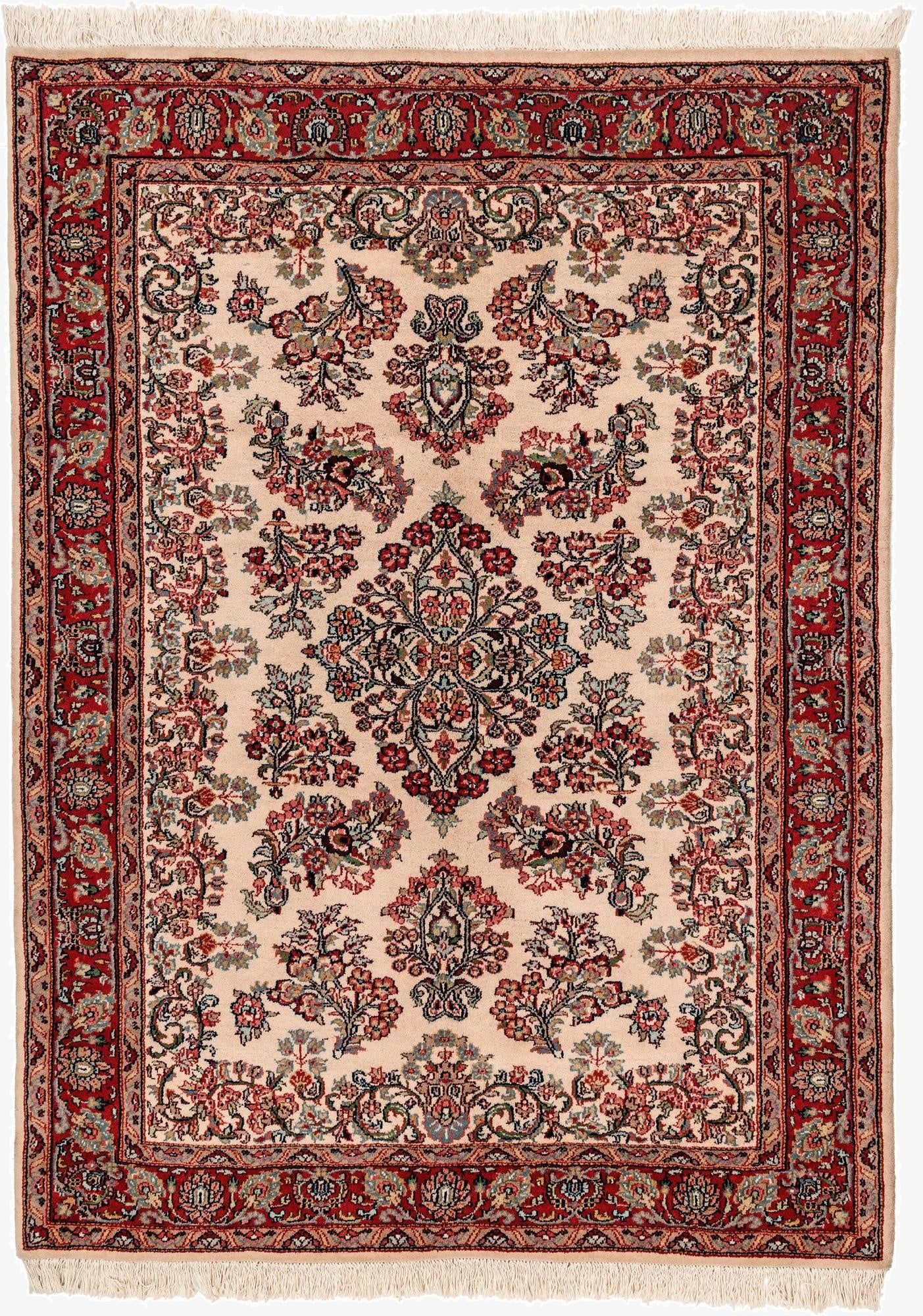 4' 5 x 6'  Hand Knotted Sarough Wool Rug