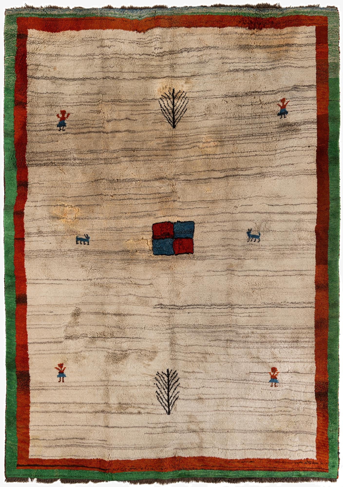  7' 6 x 10' 4  Hand Knotted Shiraz-Gabbeh Persian Wool Rug