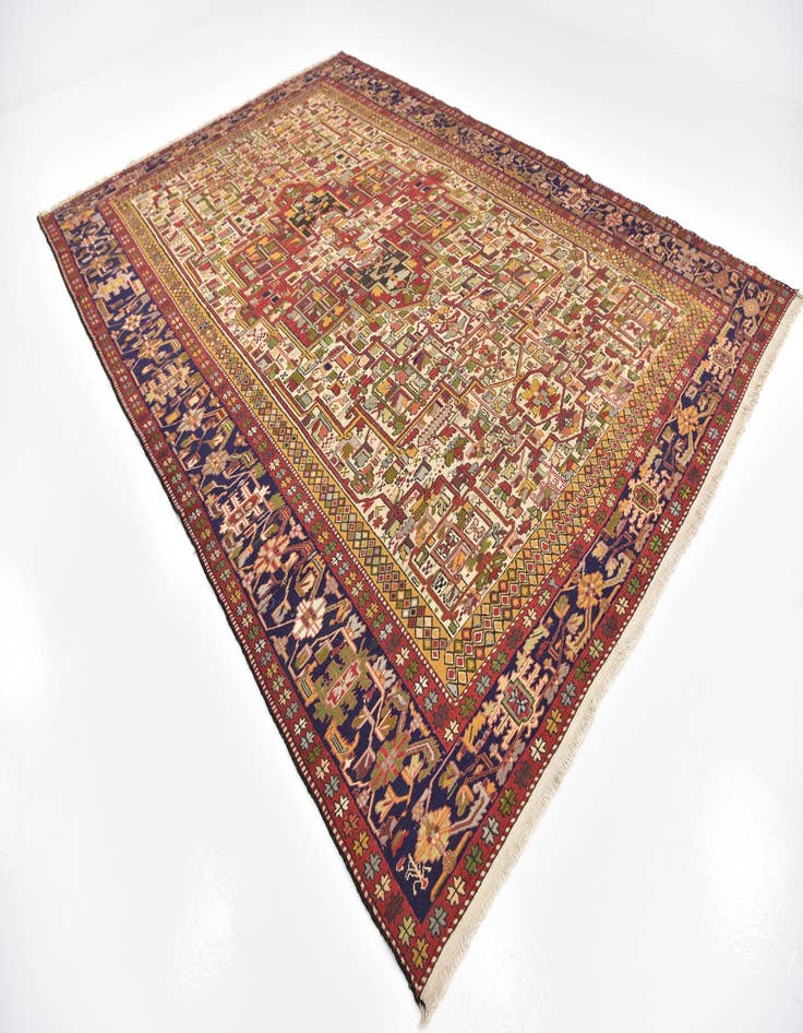 Detail image of 9' x 12' 8 Hand Knotted Sumak Oriental Wool Rug