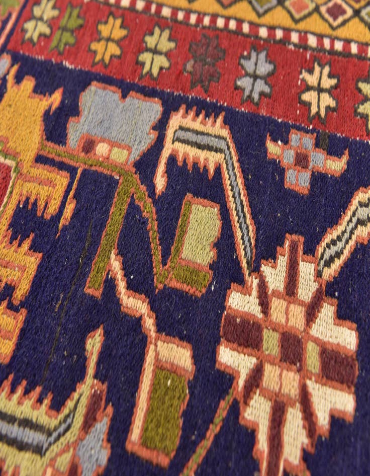 Detail image of 9' x 12' 8 Hand Knotted Sumak Oriental Wool Rug