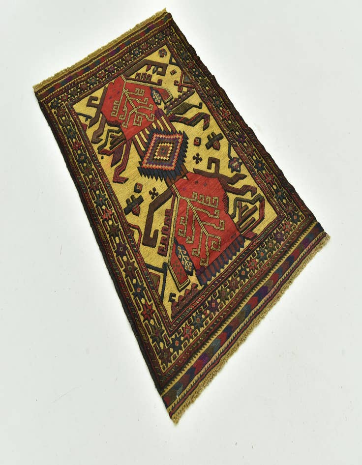 Detail image of  2' 10 x 4' 6  Hand Knotted Sumak Wool Rug