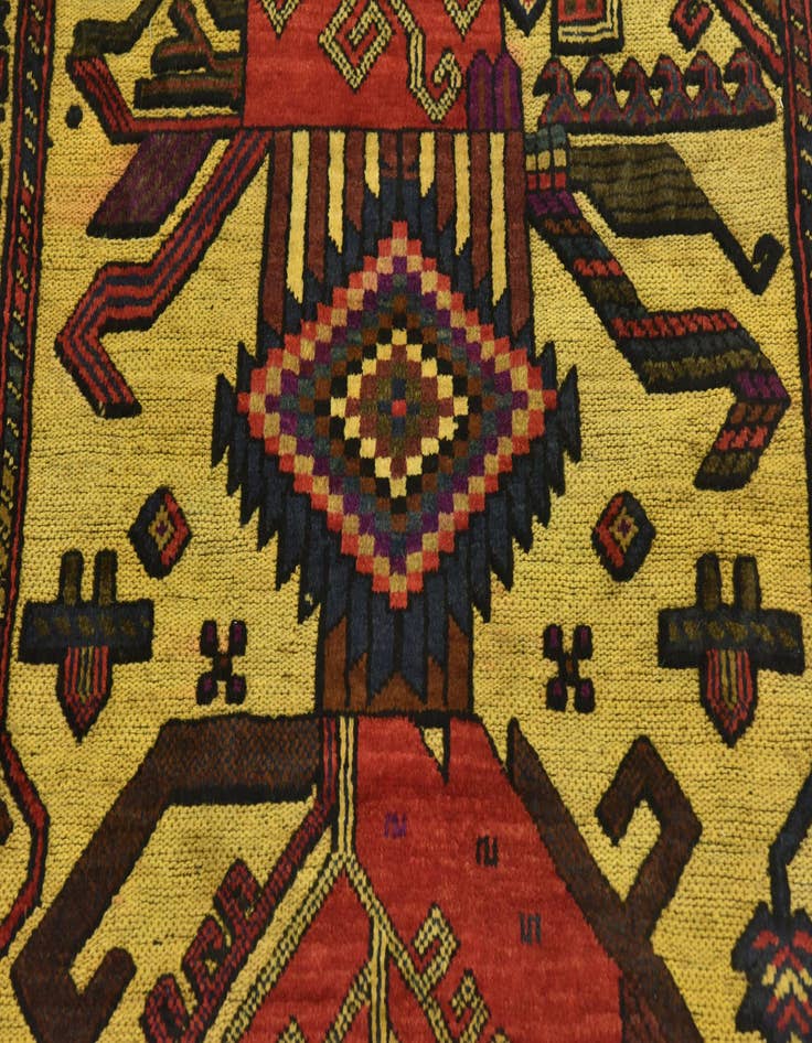 Detail image of  2' 10 x 4' 6  Hand Knotted Sumak Wool Rug