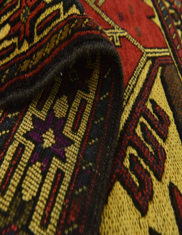 Detail image of  2' 10 x 4' 6  Hand Knotted Sumak Wool Rug