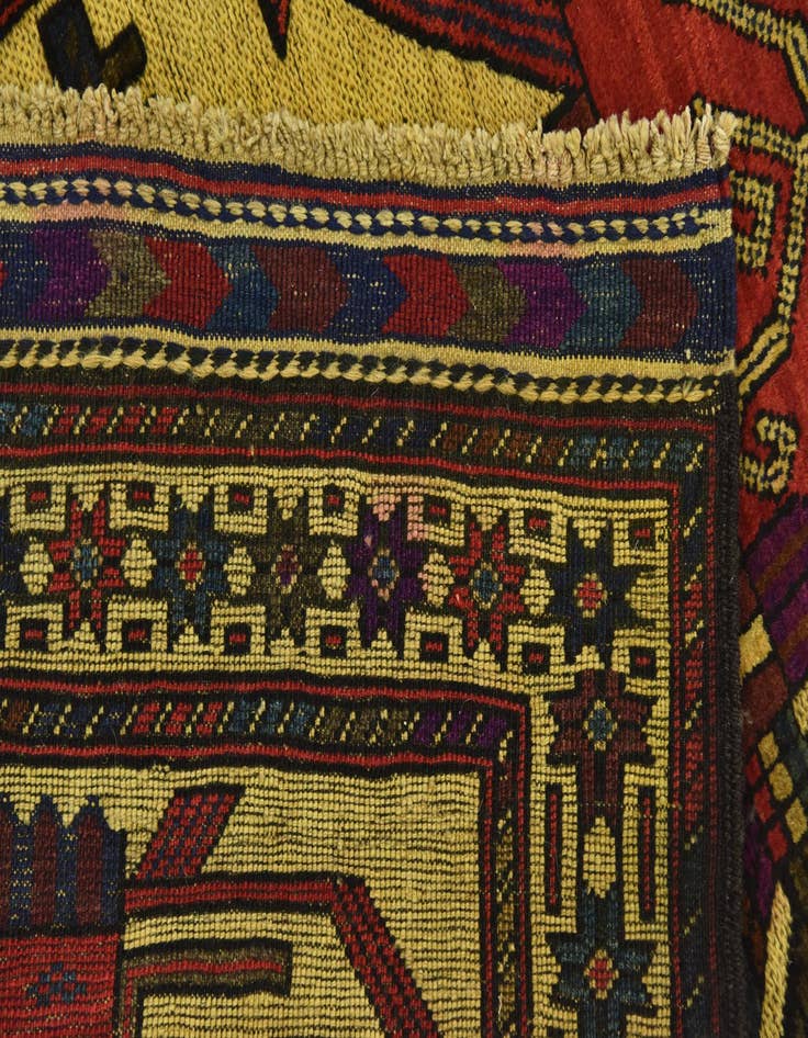 Detail image of  2' 10 x 4' 6  Hand Knotted Sumak Wool Rug