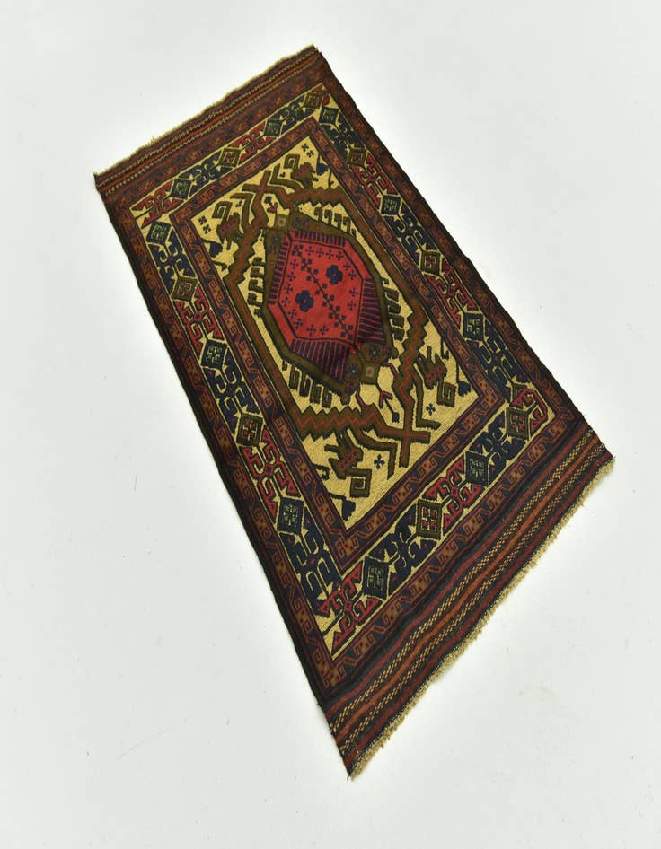 Detail image of  2' 9 x 4' 7  Hand Knotted Sumak Wool Rug