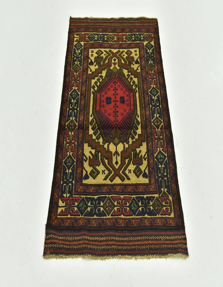 Detail image of  2' 9 x 4' 7  Hand Knotted Sumak Wool Rug