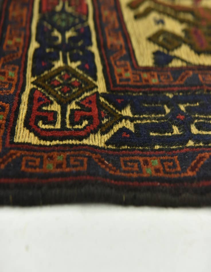 Detail image of  2' 9 x 4' 7  Hand Knotted Sumak Wool Rug