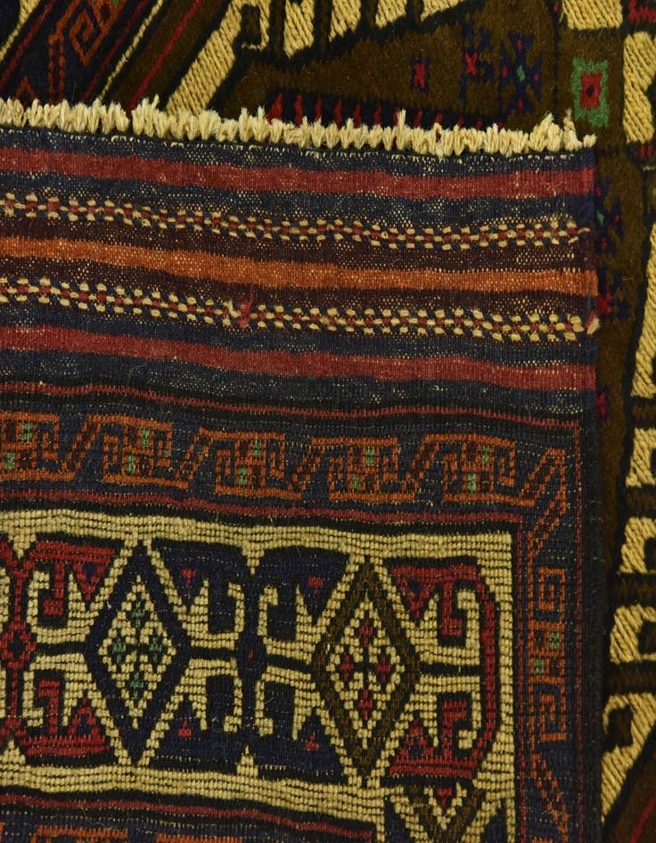 Detail image of  2' 9 x 4' 7  Hand Knotted Sumak Wool Rug