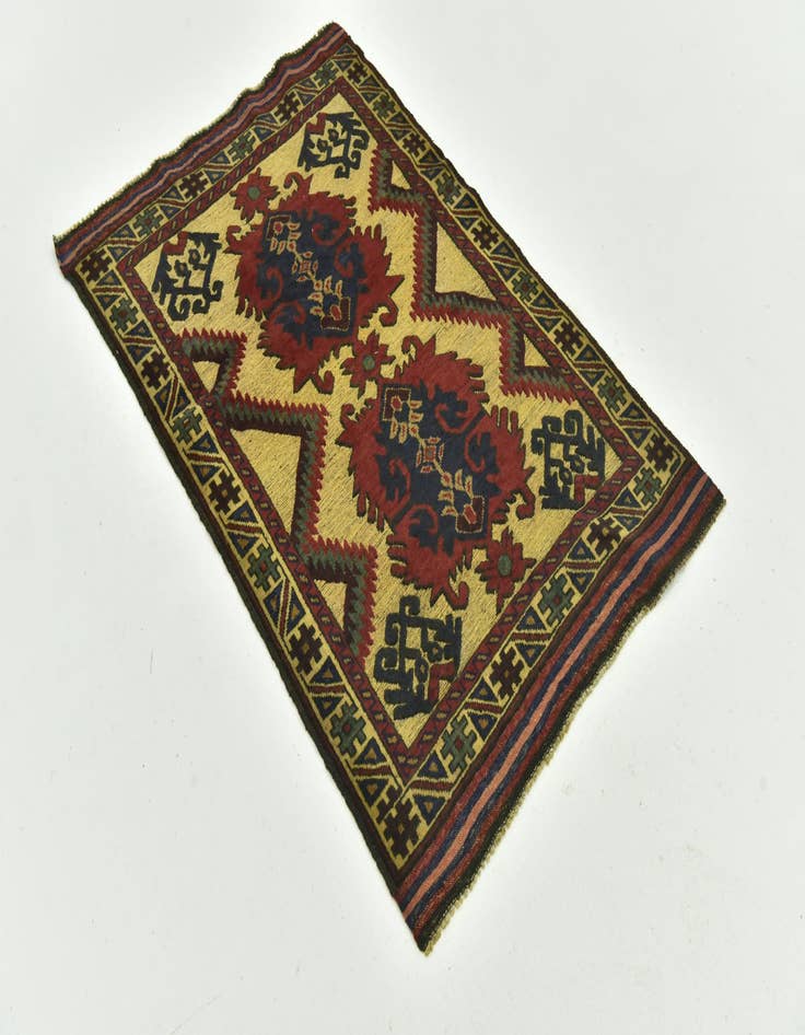 Detail image of  2' 10 x 4' 5  Hand Knotted Sumak Wool Rug