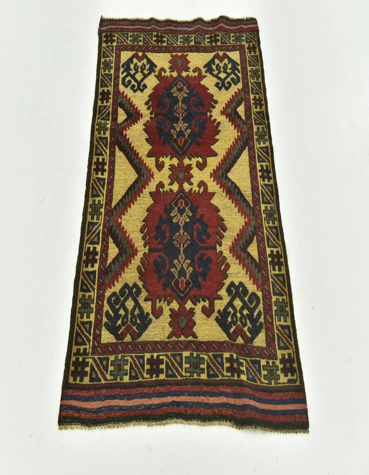 Detail image of  2' 10 x 4' 5  Hand Knotted Sumak Wool Rug