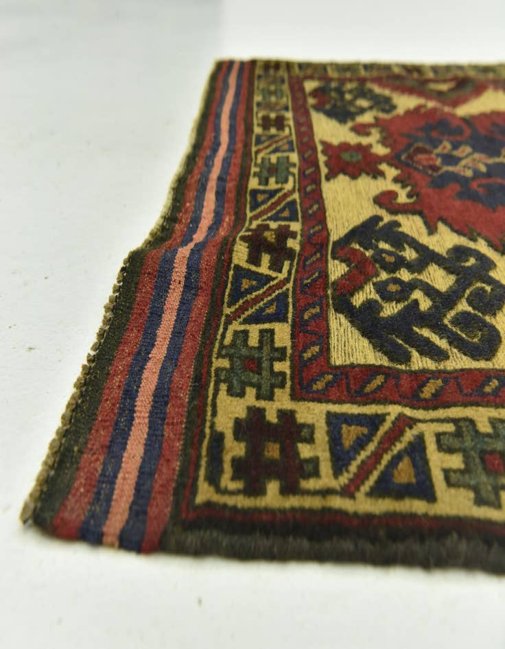 Detail image of  2' 10 x 4' 5  Hand Knotted Sumak Wool Rug
