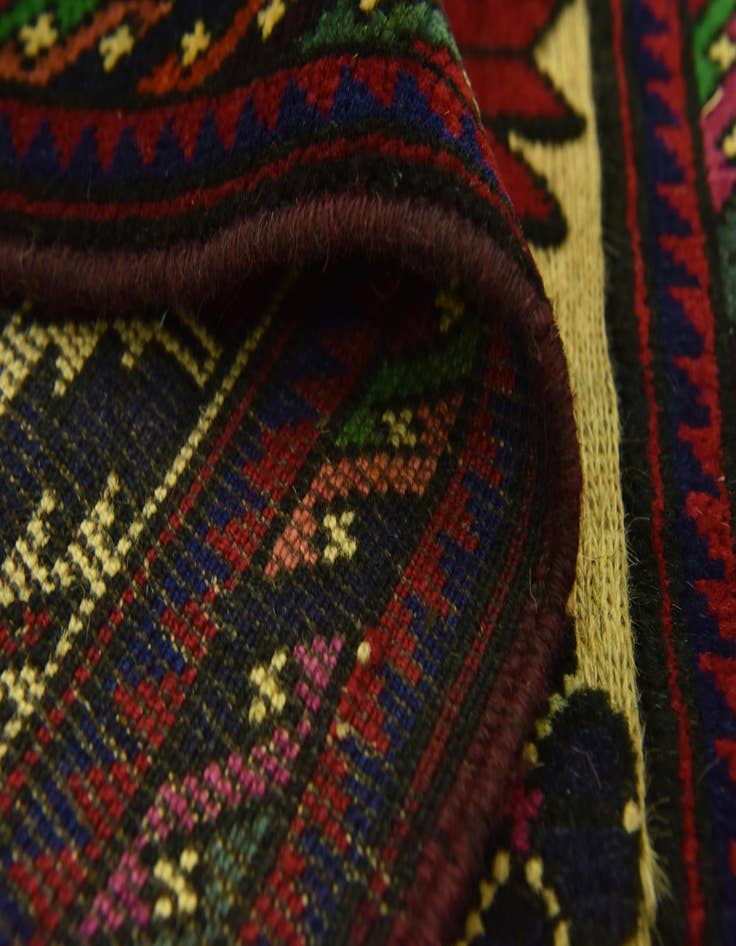 Detail image of  2' 10 x 4' 9  Hand Knotted Sumak Wool Rug