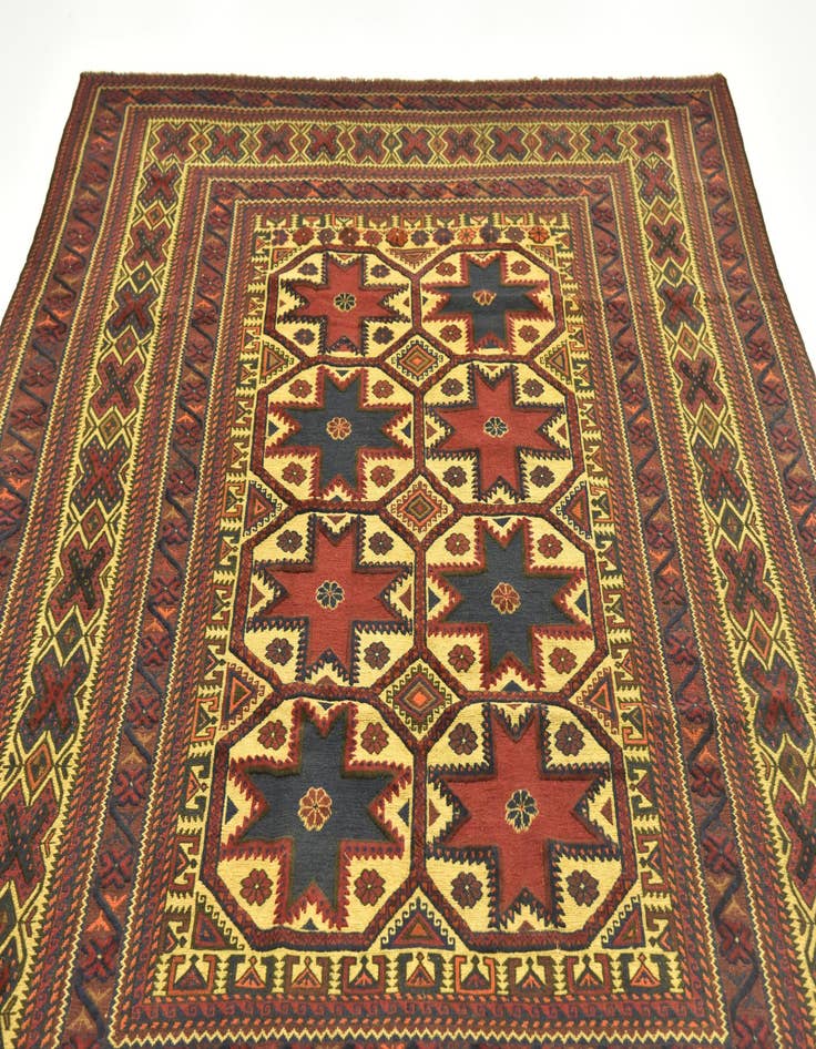 Detail image of  6' 4 x 8' 10  Hand Knotted Sumak Wool Rug