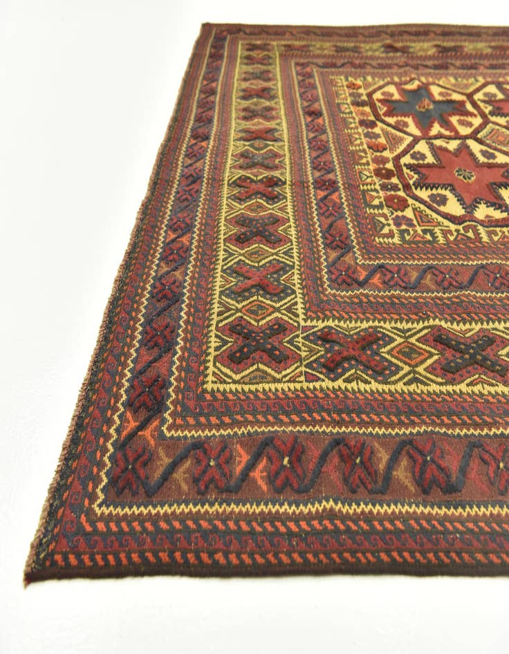 Detail image of  6' 4 x 8' 10  Hand Knotted Sumak Wool Rug