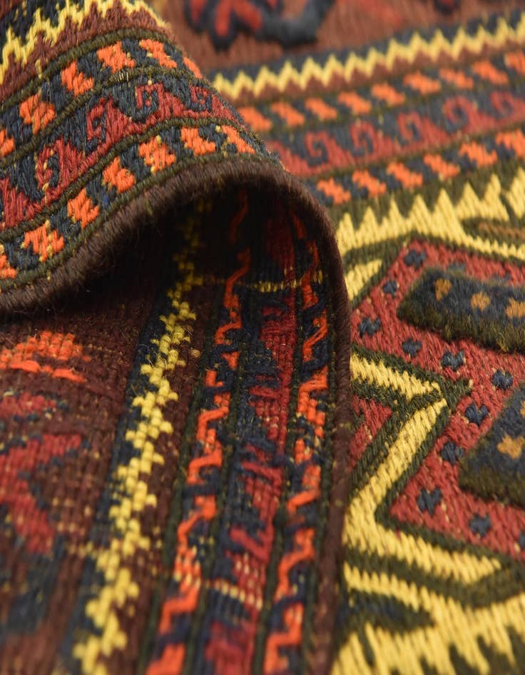 Detail image of  6' 4 x 8' 10  Hand Knotted Sumak Wool Rug