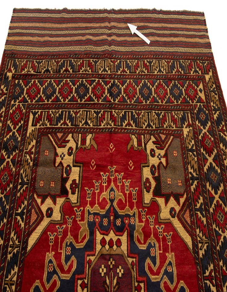 Detail image of  6' 2 x 9' 9  Hand Knotted Sumak Wool Rug