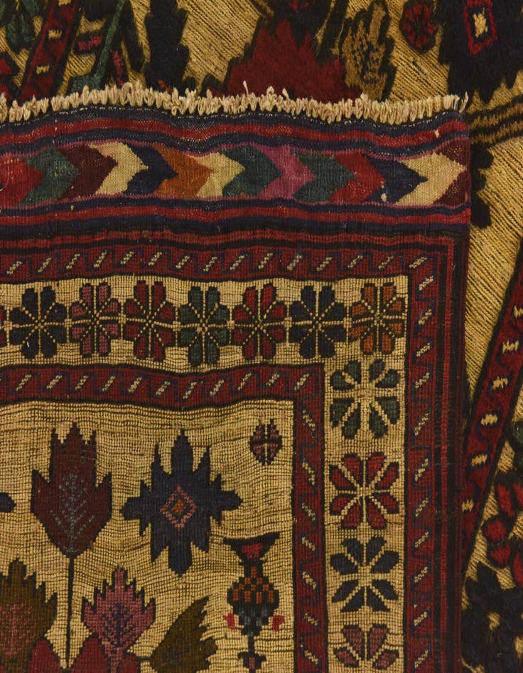 Detail image of  2' 10 x 4' 6  Hand Knotted Sumak Wool Rug