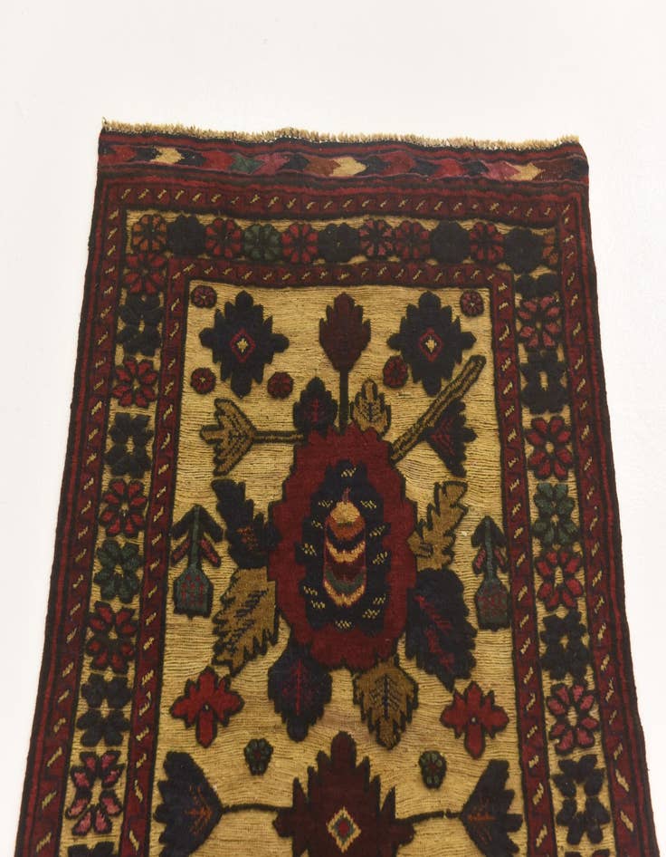 Detail image of  2' 10 x 4' 6  Hand Knotted Sumak Wool Rug