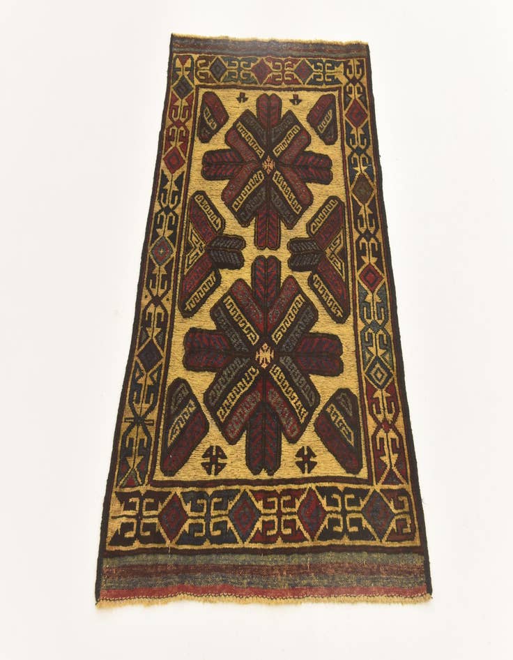 Detail image of  2' 9 x 4' 5  Hand Knotted Sumak Wool Rug