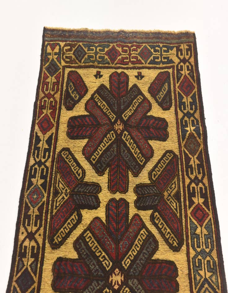 Detail image of  2' 9 x 4' 5  Hand Knotted Sumak Wool Rug