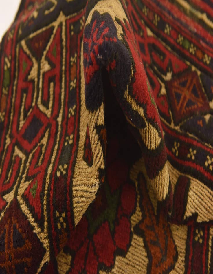 Detail image of  2' 10 x 4' 9  Hand Knotted Sumak Wool Rug