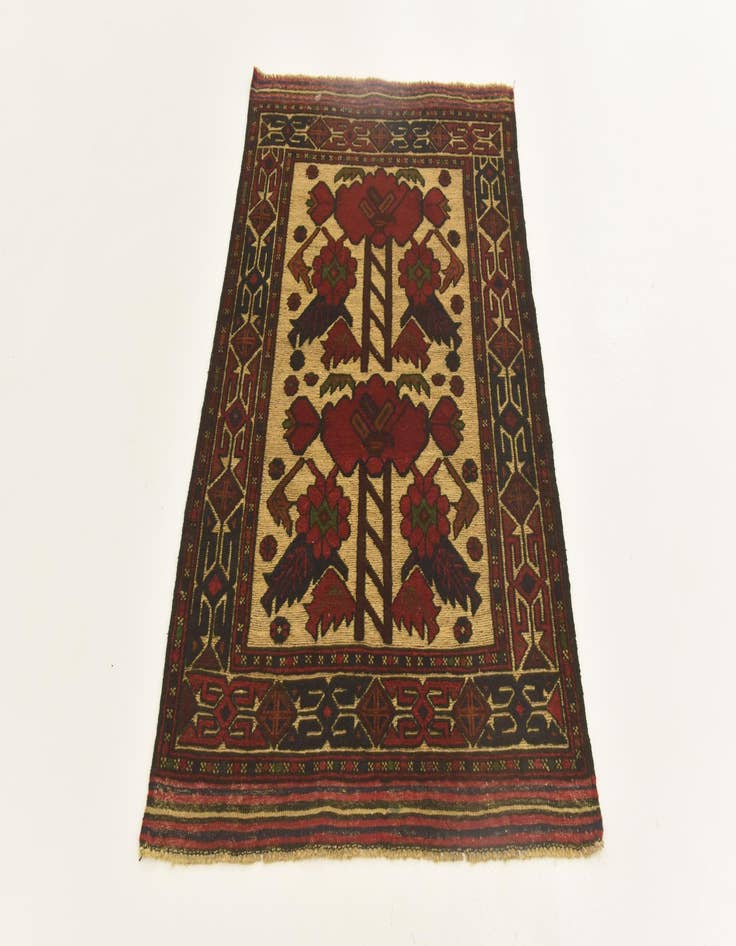 Detail image of  2' 10 x 4' 9  Hand Knotted Sumak Wool Rug