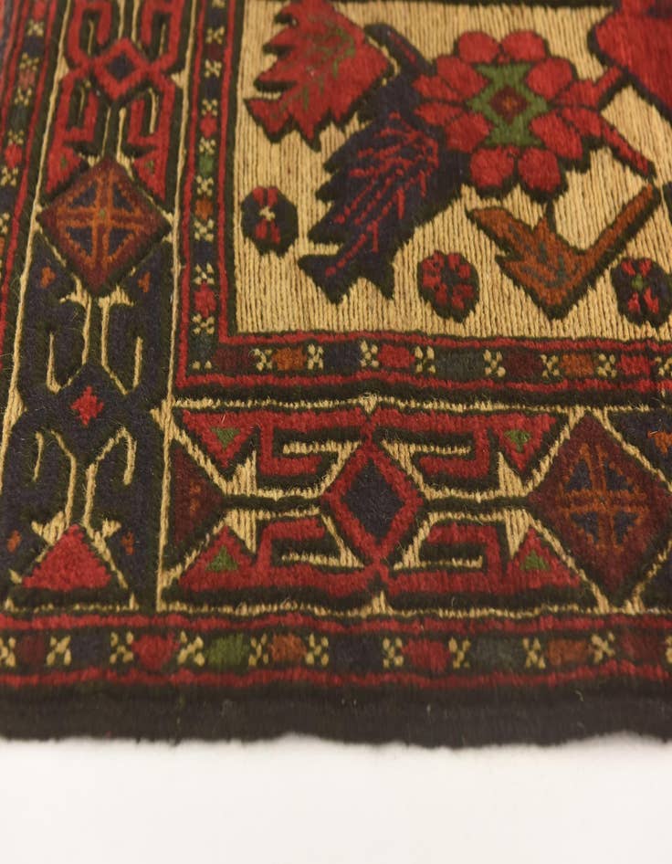 Detail image of  2' 10 x 4' 9  Hand Knotted Sumak Wool Rug