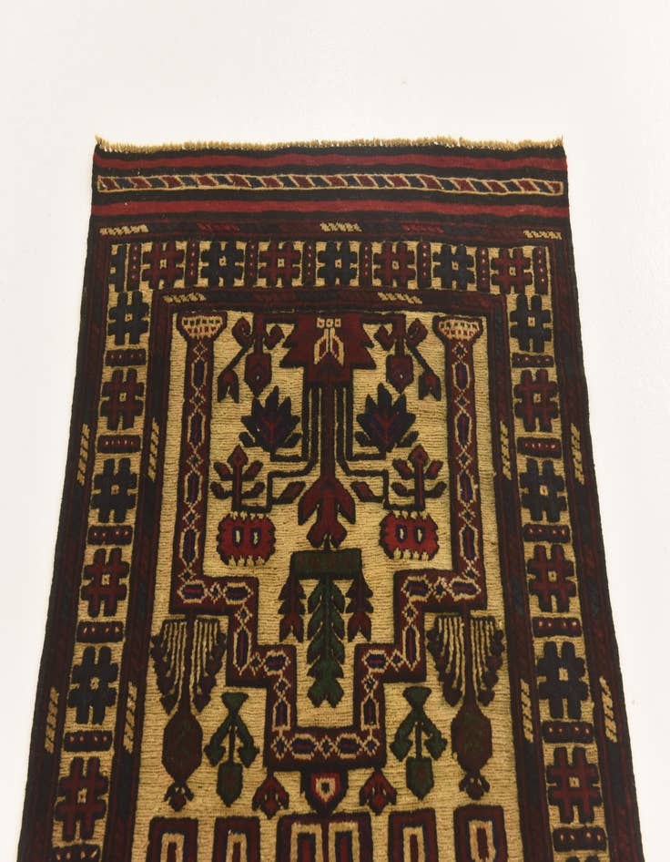 Detail image of  2' 10 x 4'  Hand Knotted Sumak Wool Rug