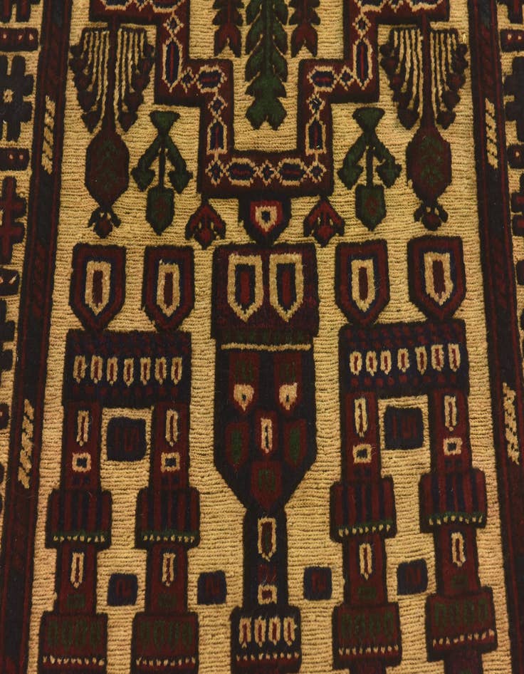 Detail image of  2' 10 x 4'  Hand Knotted Sumak Wool Rug
